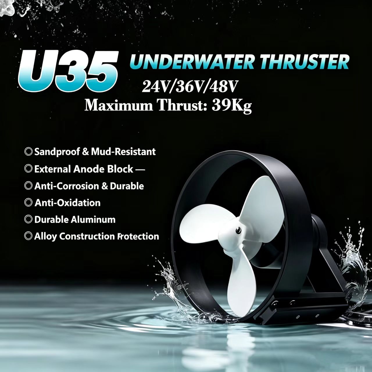 U35 24V 22kg 추력 수중 프로펠러 이너 러너  - Fishing Boat Paddle 리뷰 및 가격