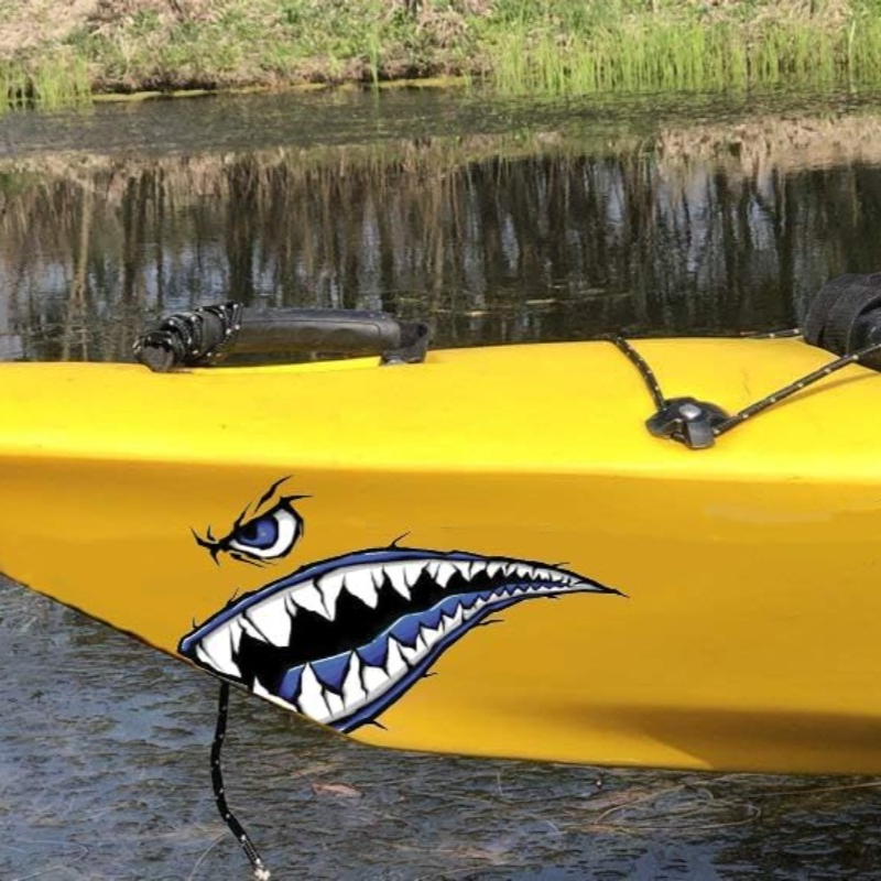 2PCS 상어 이빨 입 보트 스티커 DIY 카약 낚시  - Fishing Boat Paddle 리뷰 및 가격